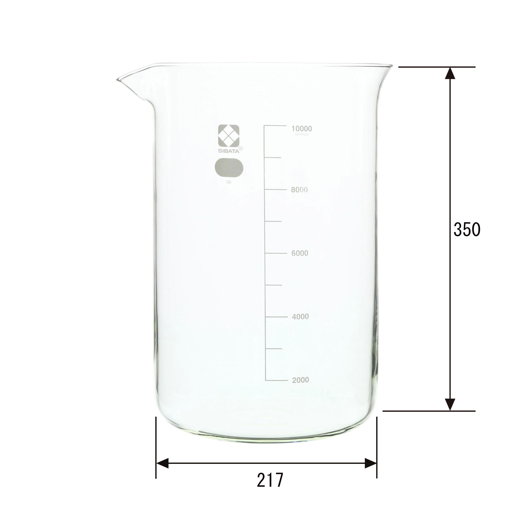 SIBATA柴田科学010020-10000 带刻度的烧杯，10,000毫升