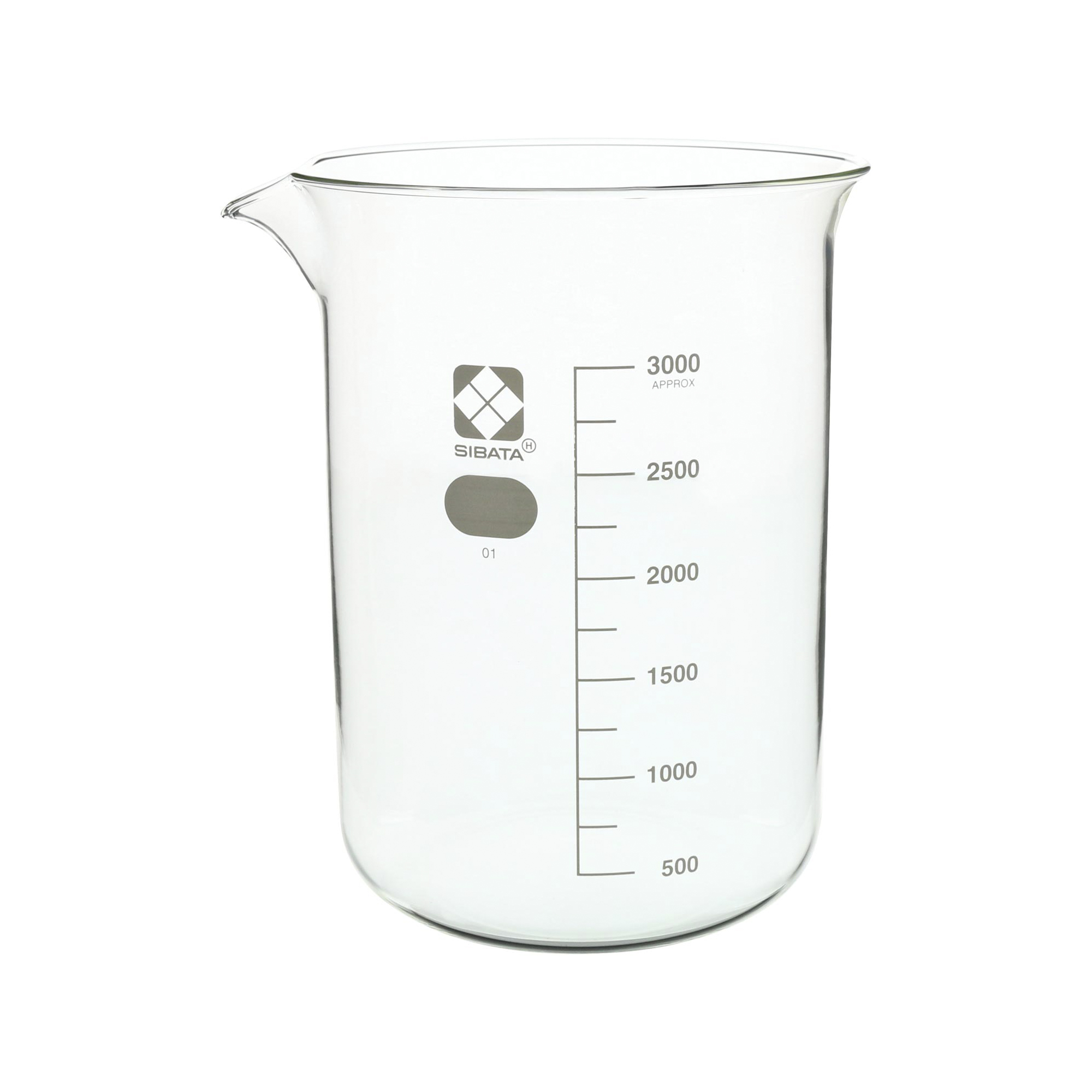 SIBATA柴田科学010020-3000 带刻度的烧杯，3000毫升