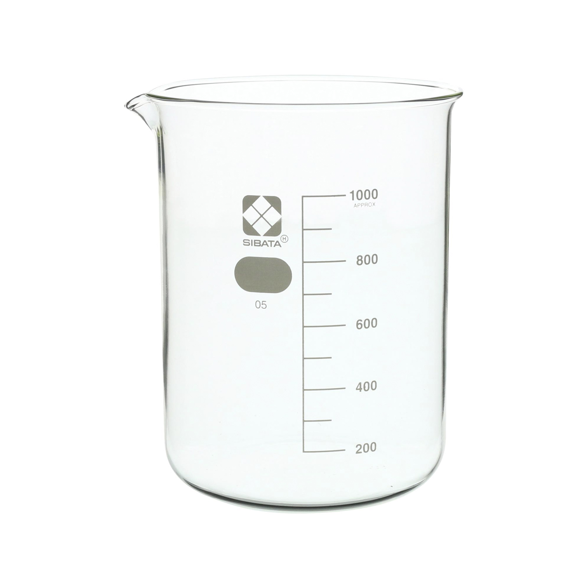 SIBATA柴田科学 010020-1000A 带刻度的烧杯，1000毫升，6个装