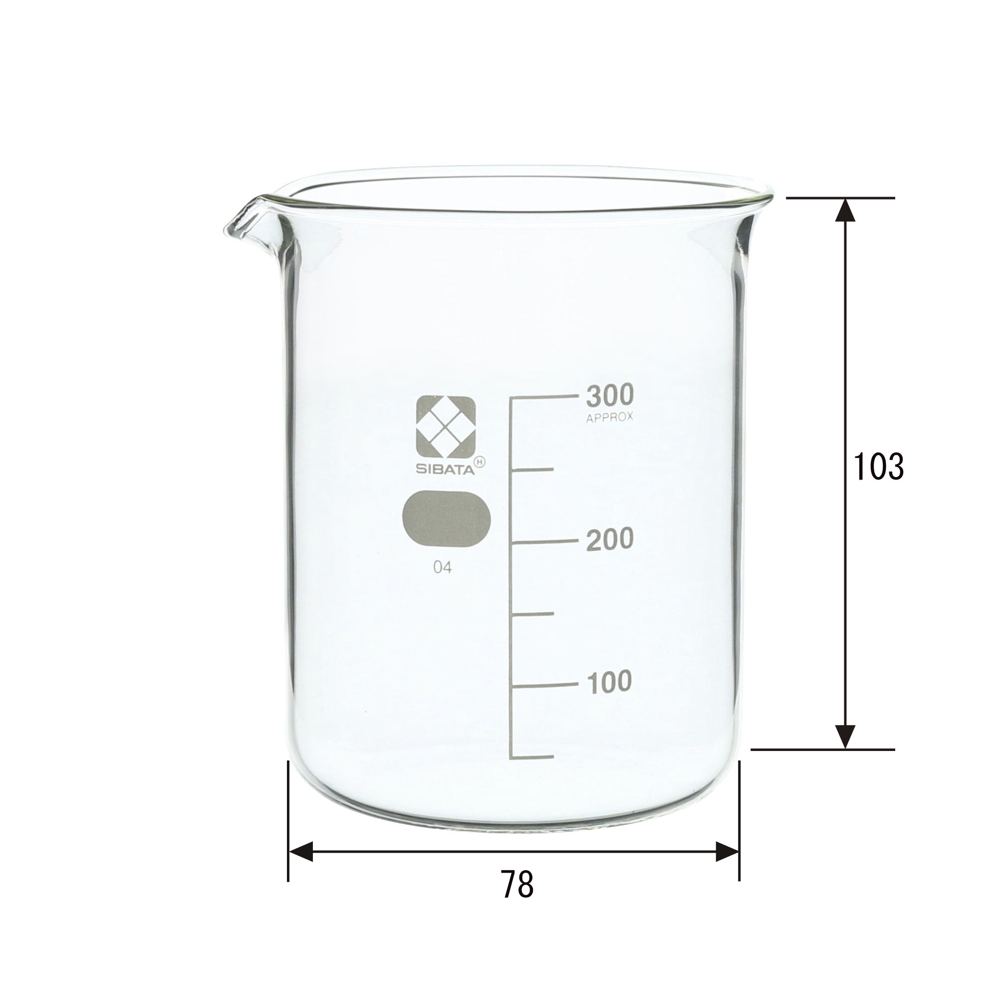 SIBATA柴田科学010020-300A 带刻度的烧杯，300毫升，10个装