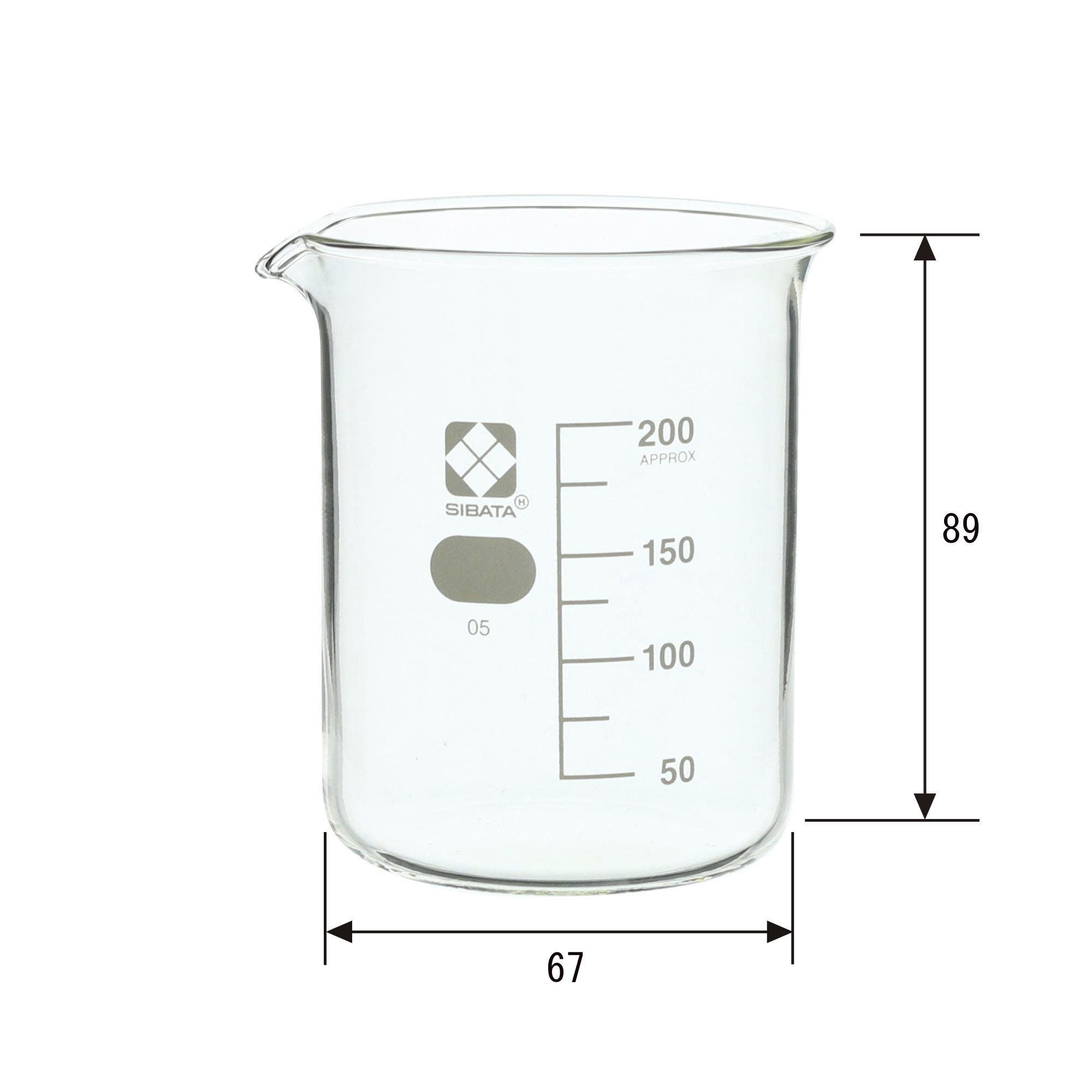 SIBATA柴田科学010020-100A 带刻度的烧杯，100毫升，10个装