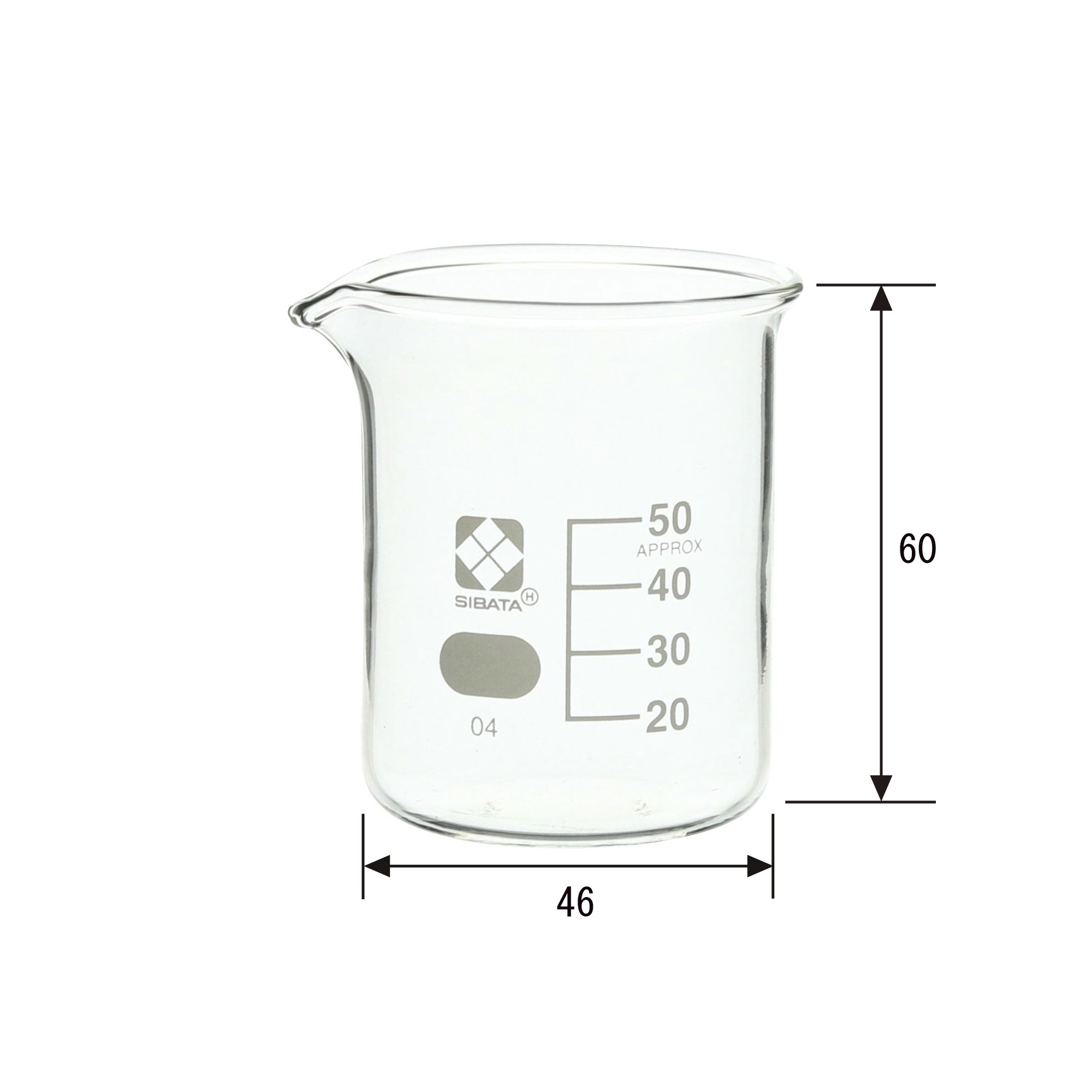 SIBATA柴田科学010020-20A 带刻度的烧杯，20毫升，6个装