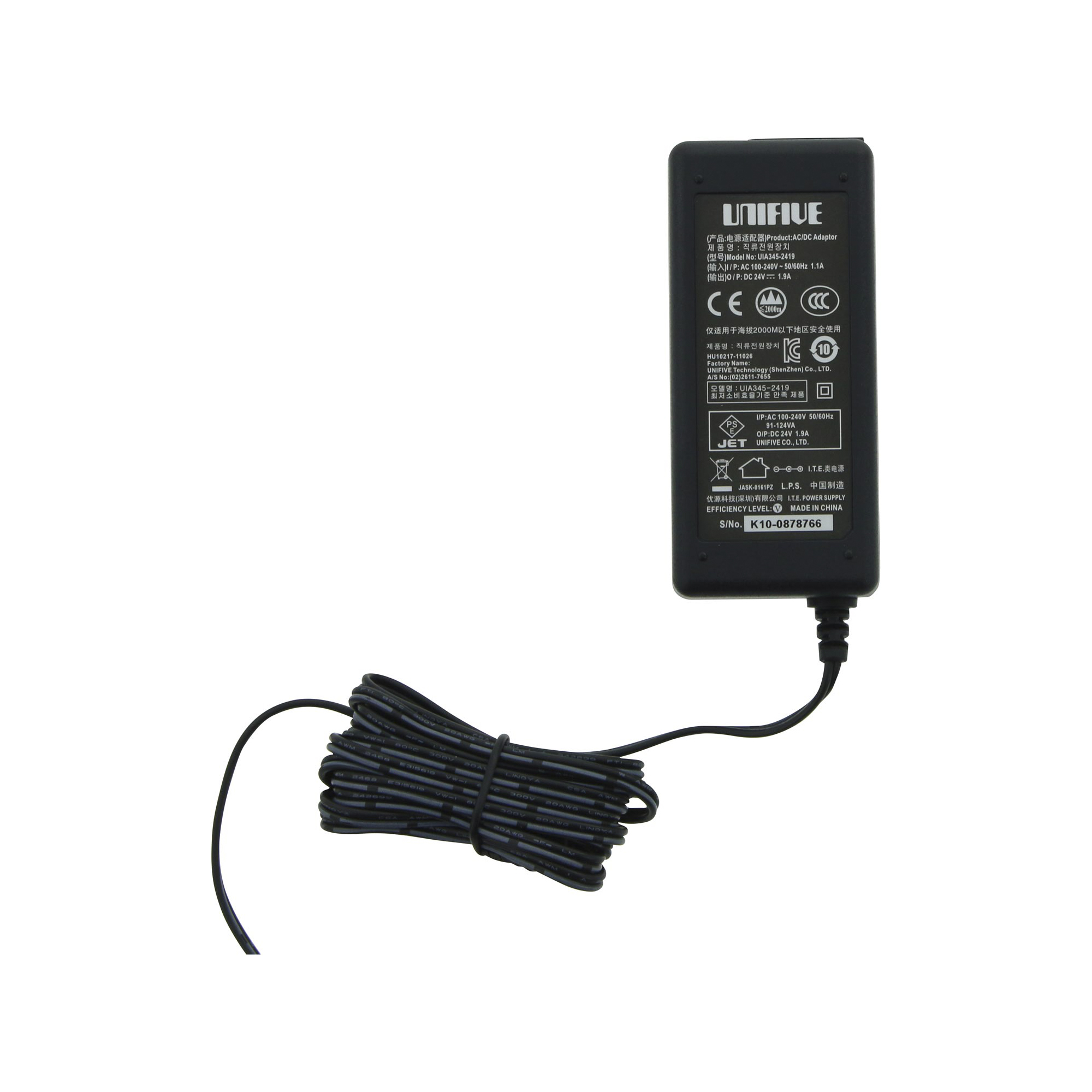 SIBATA柴田科学适用于 IES-4000 的 AC 适配器 UNI345-2419 PL03B 080610-063