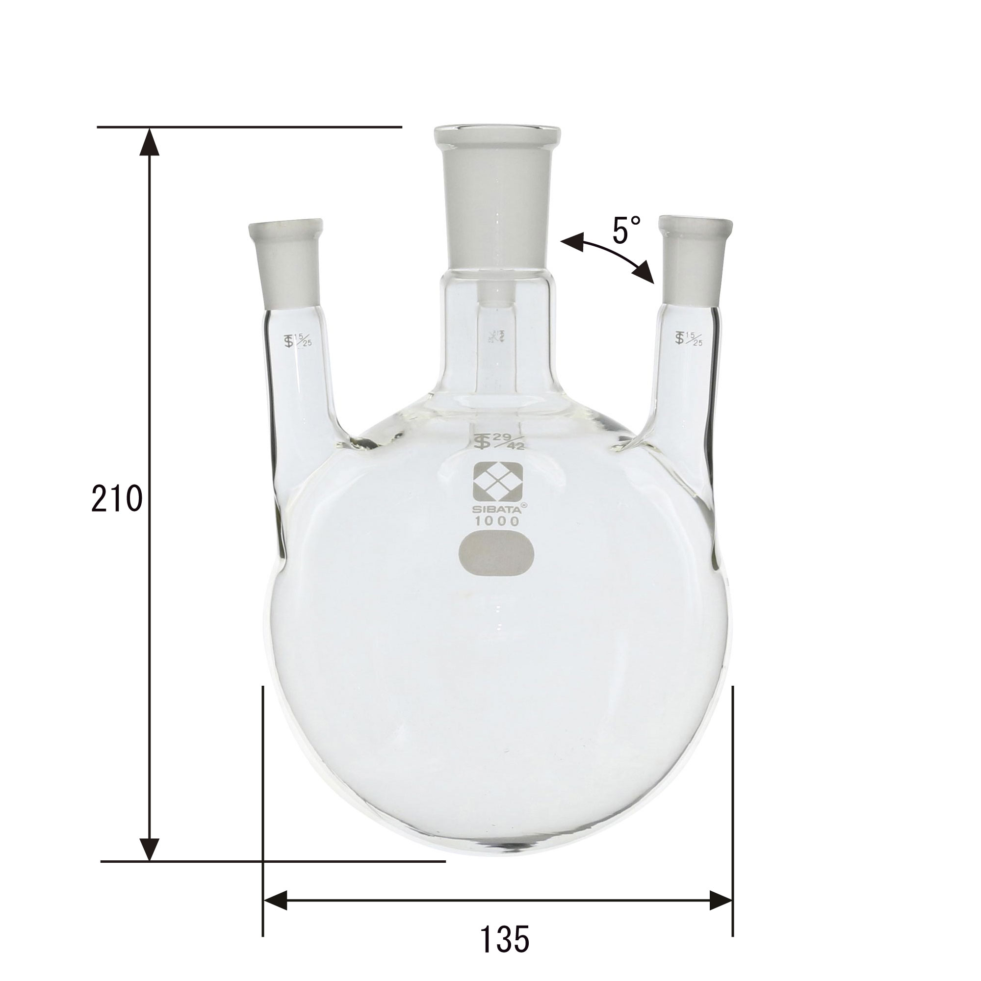 SIBATA柴田科学 常用四颈圆底烧瓶 29/42 1000mL 005340-291