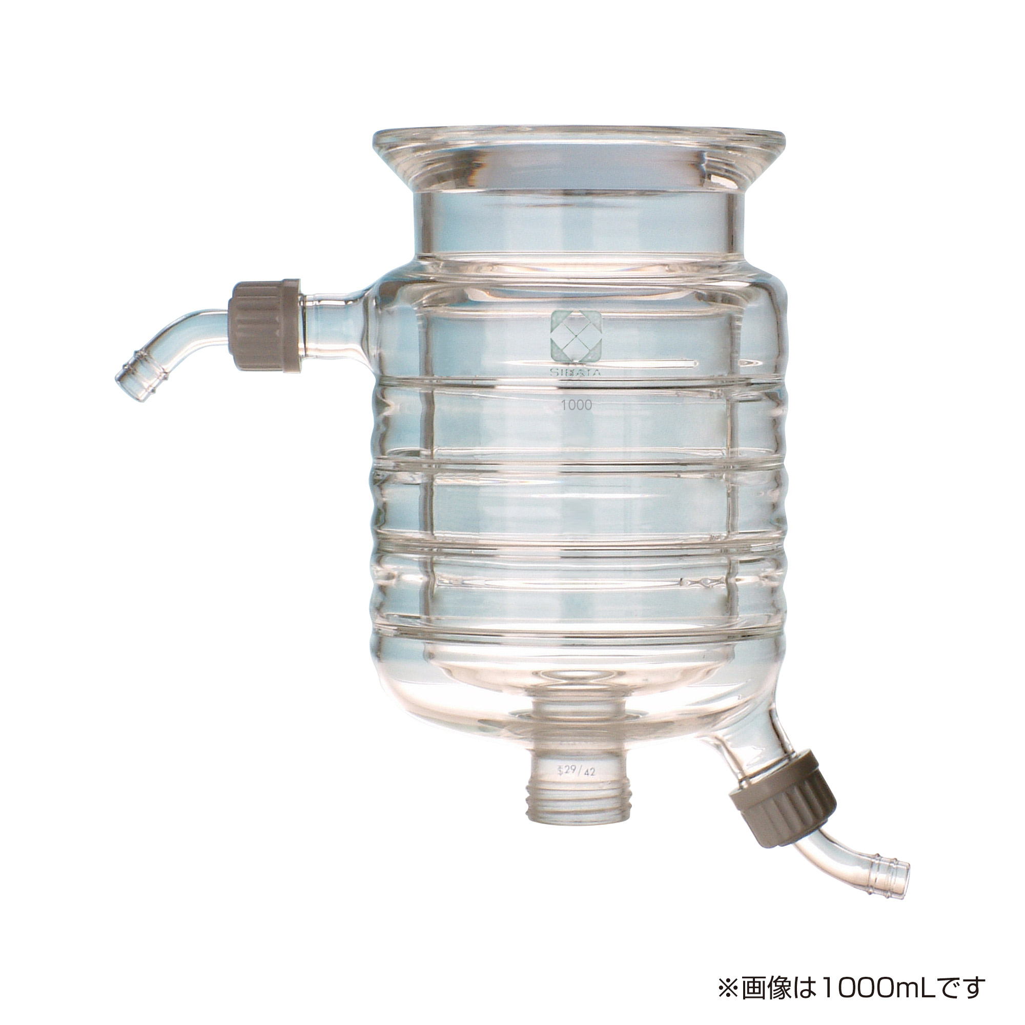 SIBATA柴田科学 可分离式烧瓶，圆柱形夹套式，环扣式，DURAN型，100毫米，1000毫升 005550-1001
