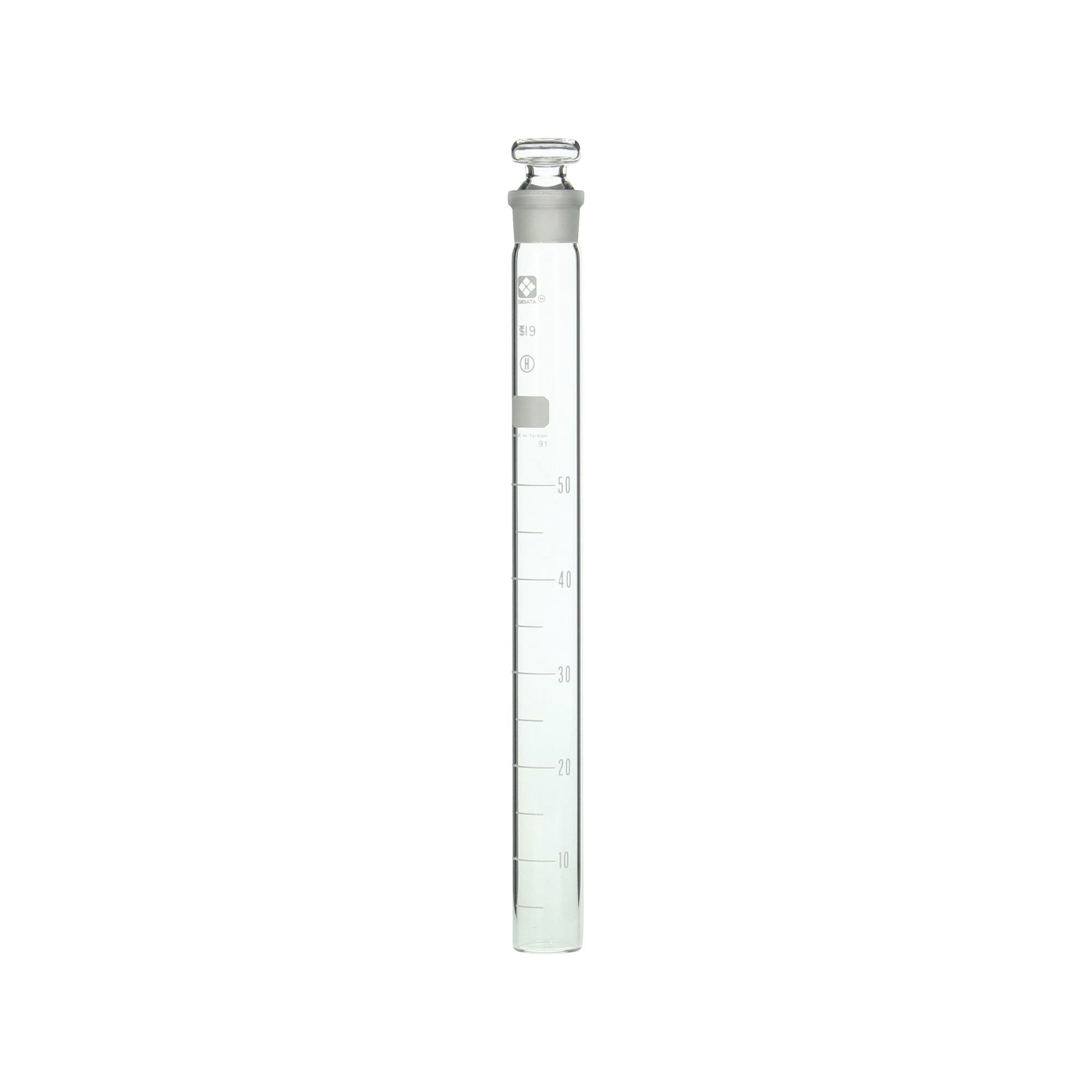 SIBATA柴田科学    普通滑动塞比色管，平塞，白色刻度，250mm，50mL，10支装008480-50250A
