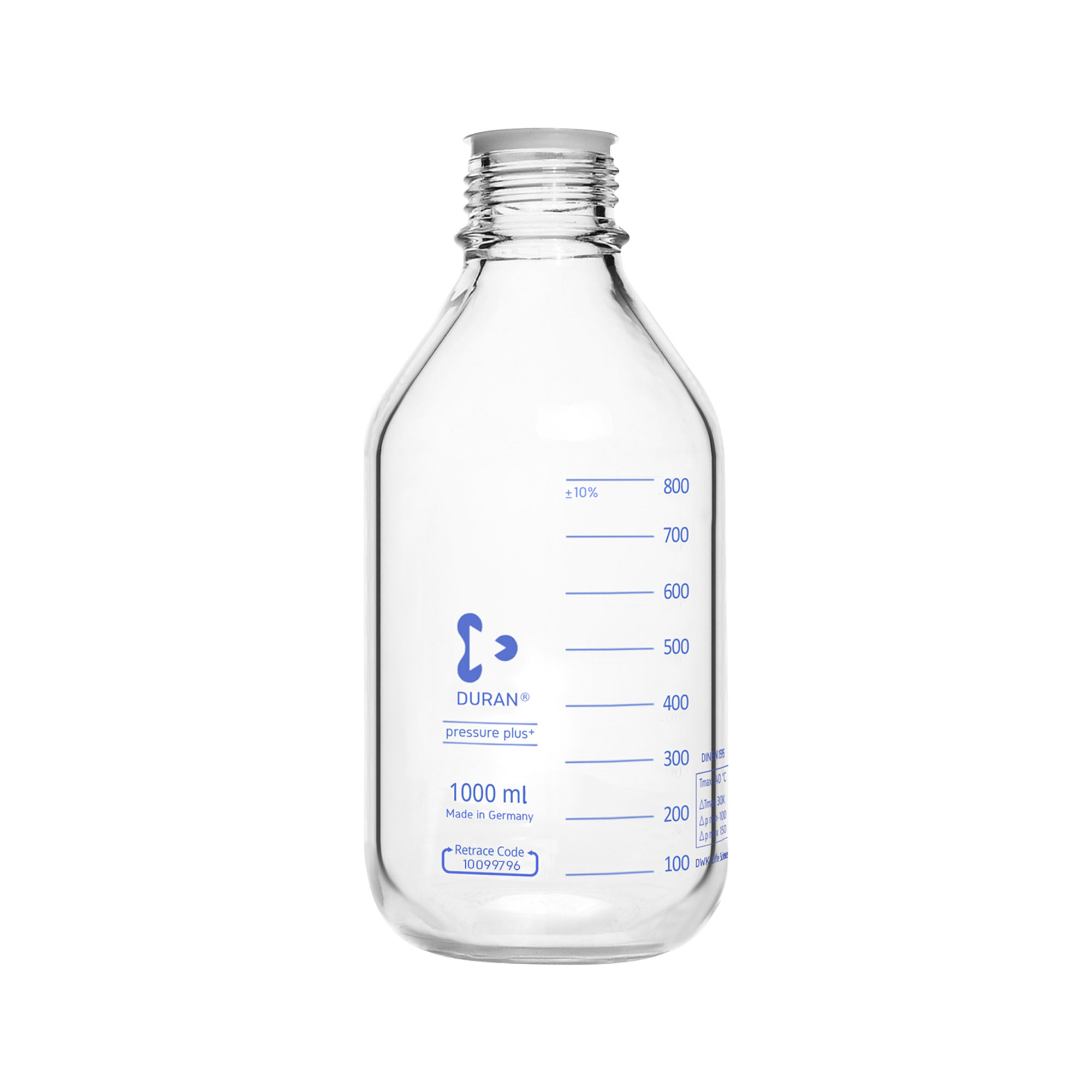 SIBATA柴田科学    Protect Plus涂层耐压螺旋盖瓶（仅瓶身）1000毫升，10瓶装017570-1000A
