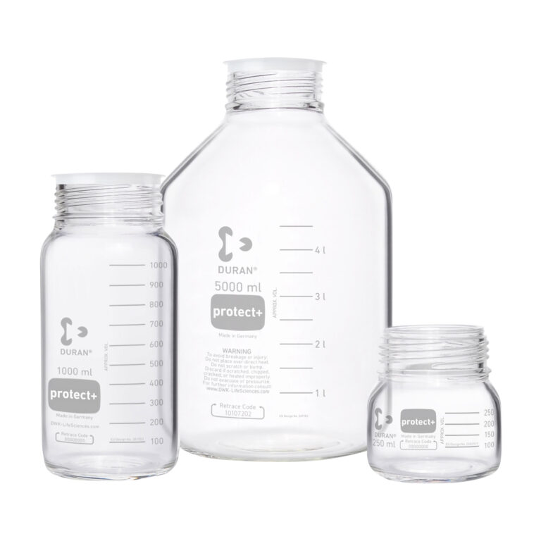 SIBATA柴田科学  Protect Plus涂层螺旋盖瓶，宽口，仅瓶装，1000毫升，10瓶装017550-1000A