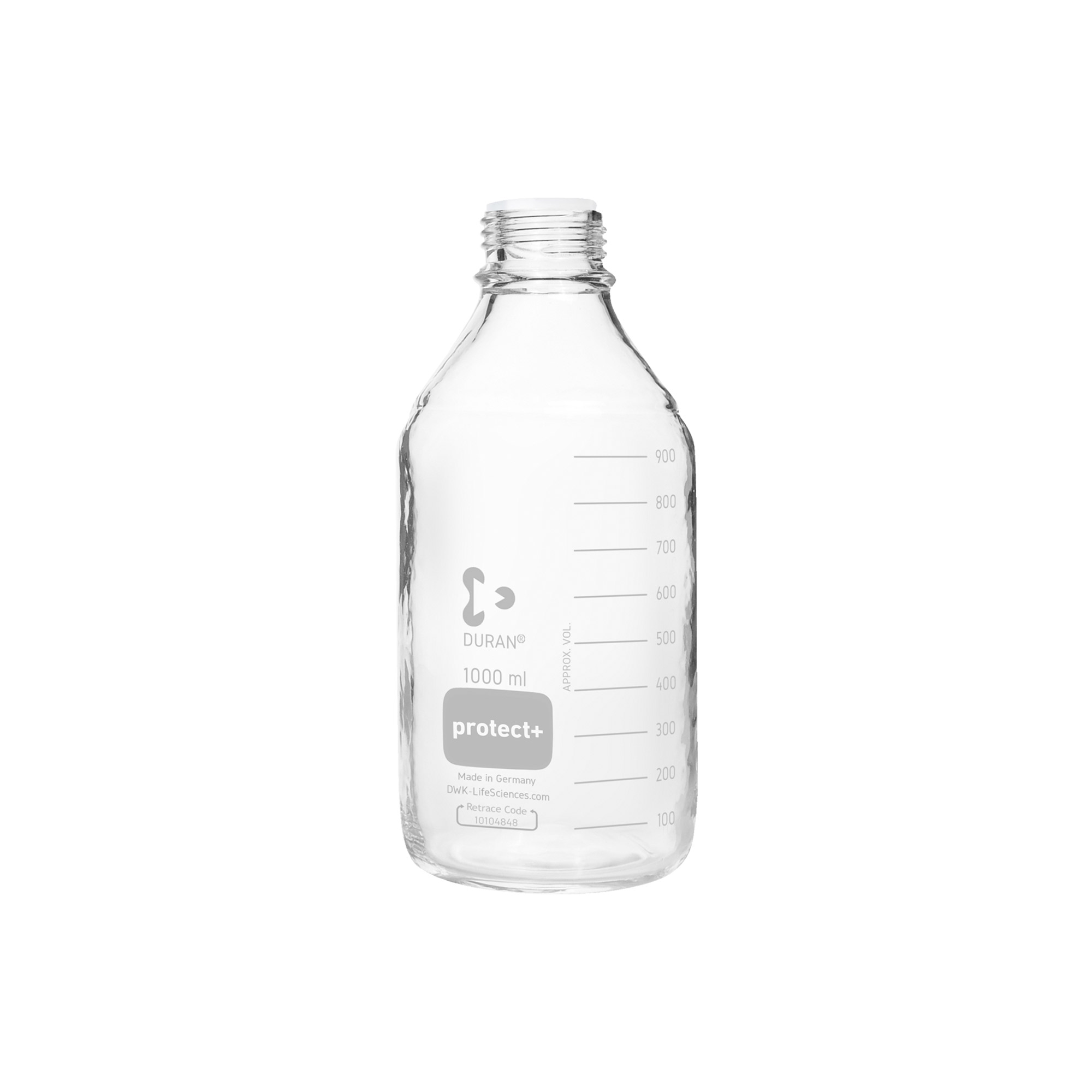 SIBATA柴田科学   Protect Plus涂层螺旋盖瓶，仅瓶装，500毫升，10瓶装017580-500A