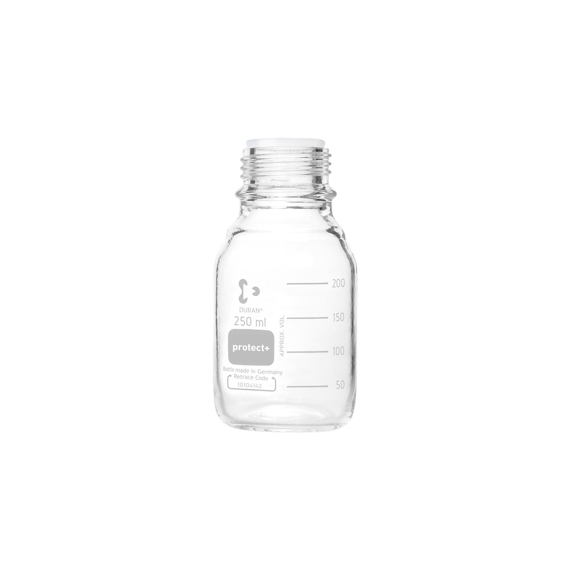 SIBATA柴田科学    Protect Plus涂层螺旋盖瓶，仅瓶装，250毫升，10瓶装017580-250A