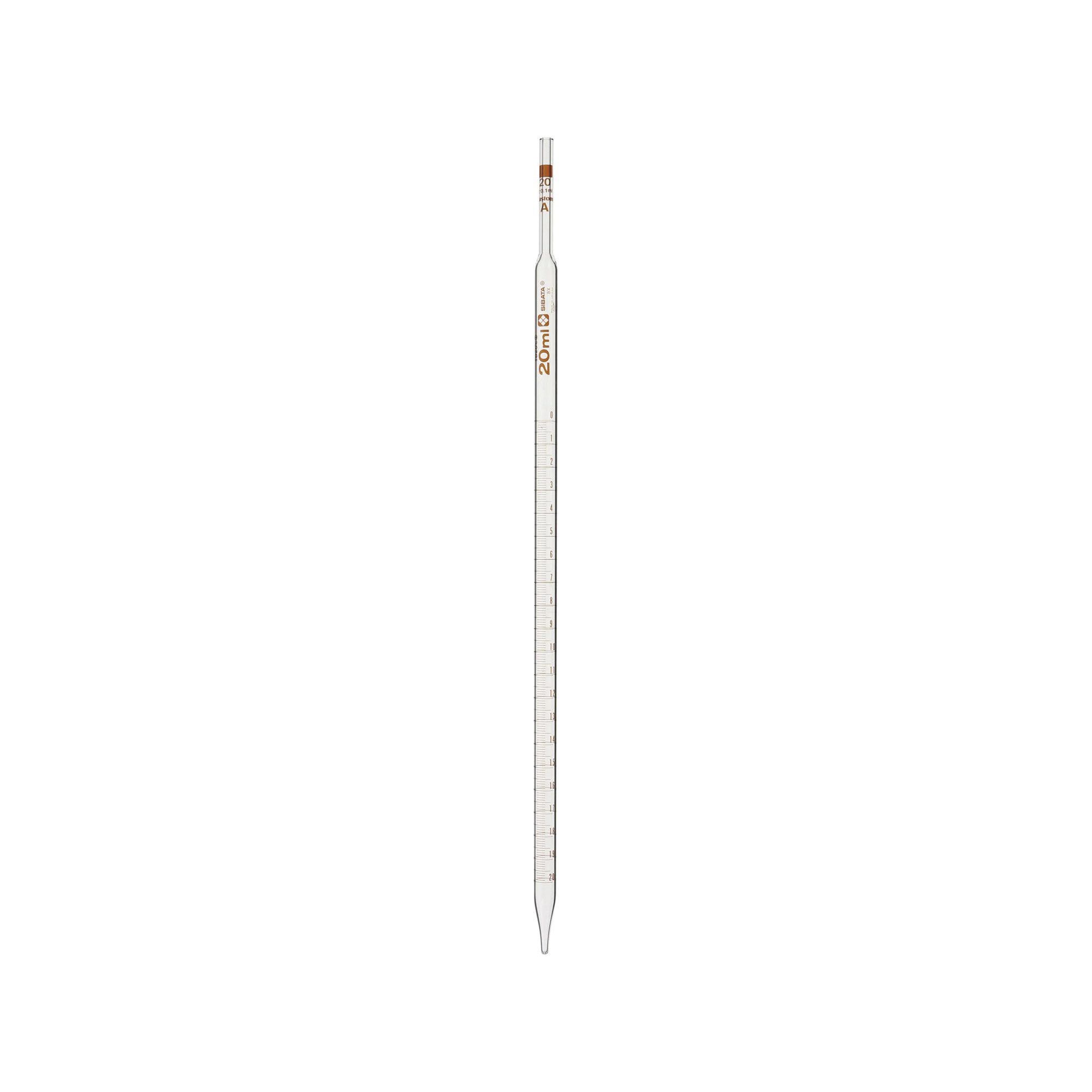 SIBATA柴田科学  量筒移液管，定制 A 型，中间刻度，20mL，10 支装 021040-20A