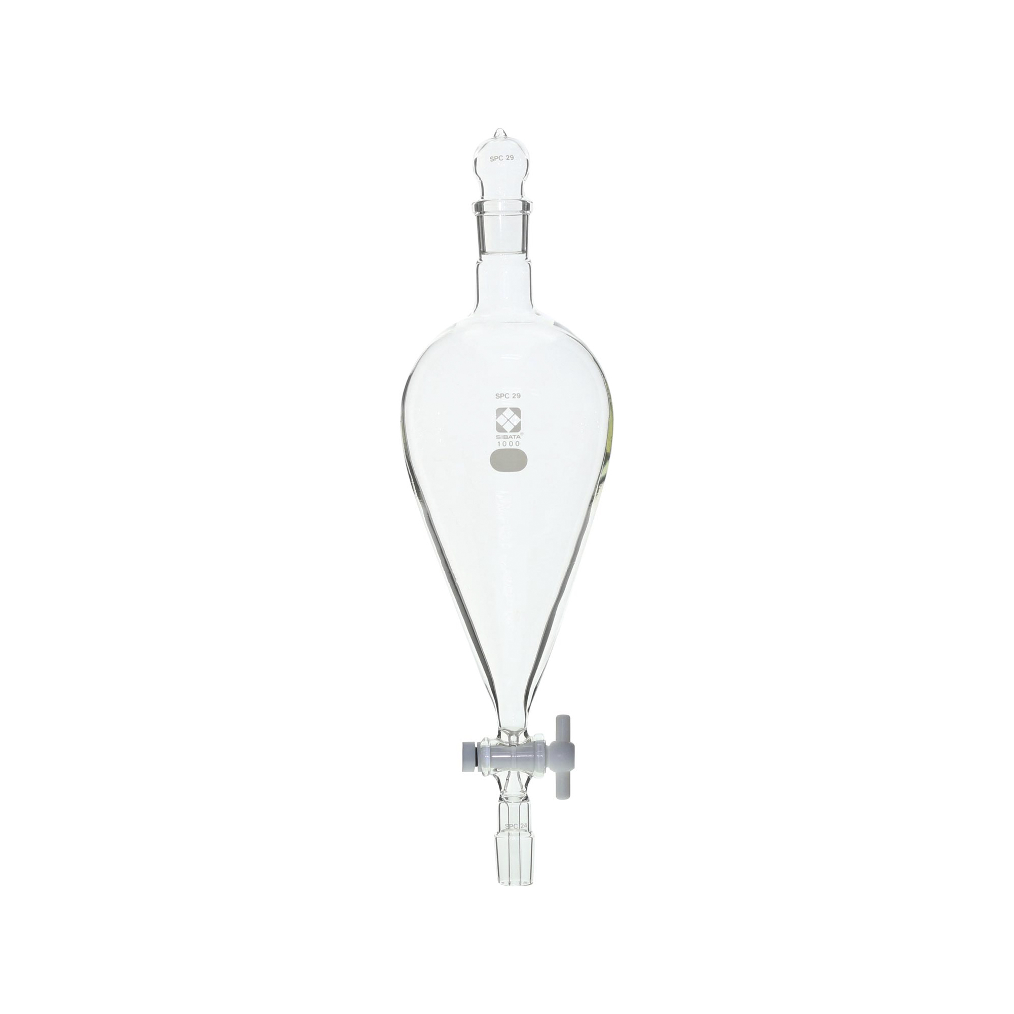 SIBATA柴田科学   分液漏斗，Squibb 型，带 PTFE 旋塞，3000 毫升 014260-3000